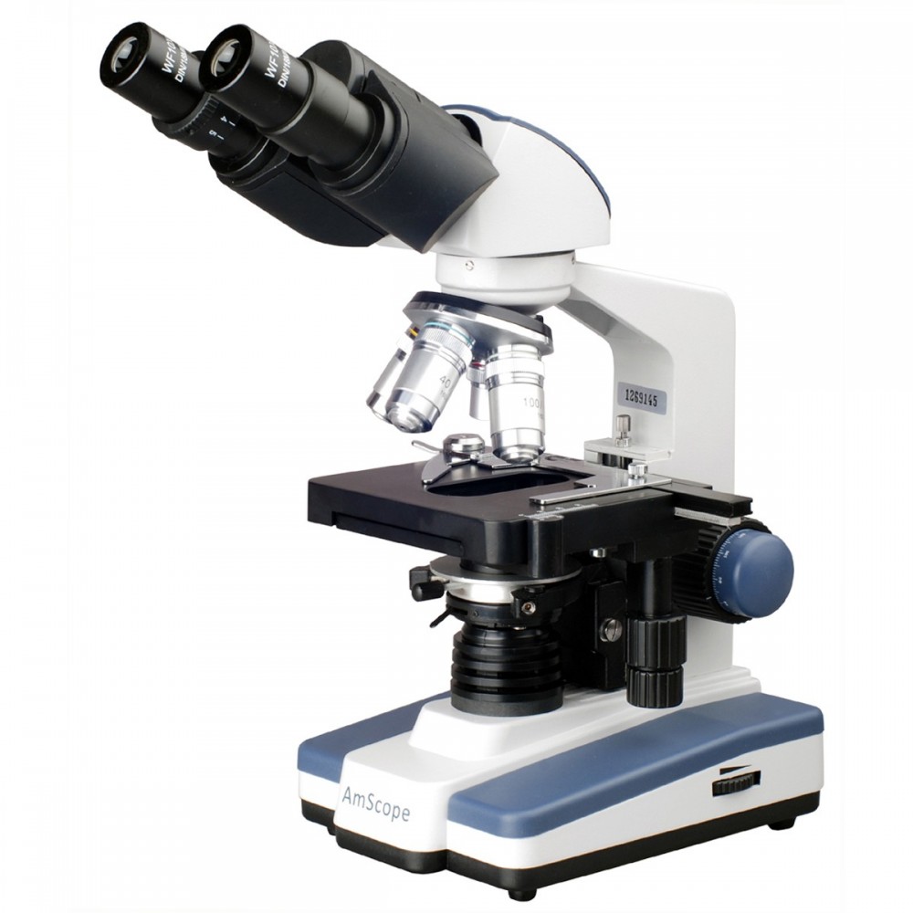 40X-1000X LED Lab Binocular Compound Microscope w 3D Two-Layer