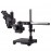 3.5X-180X Black Trinocular Stereo Zoom Microscope on Single Arm Boom Stand + 144 LED Ring-light