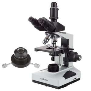 AmScope T490-DK Series Simul-Focal Darkfield Trinocular Compound Microscope 40X-1000X Magnification with 3D Mechanical Stage
