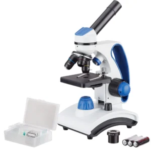 M162 Series Dual Light Glass Lens Metal Frame Student Monocular Compound Microscope 40X-1000X Magnification