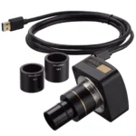 MU Series 3.1MP USB 2.0 Back-illuminated Color CMOS C-Mount Microscope Camera with Reduction Lens and Calibration Slide